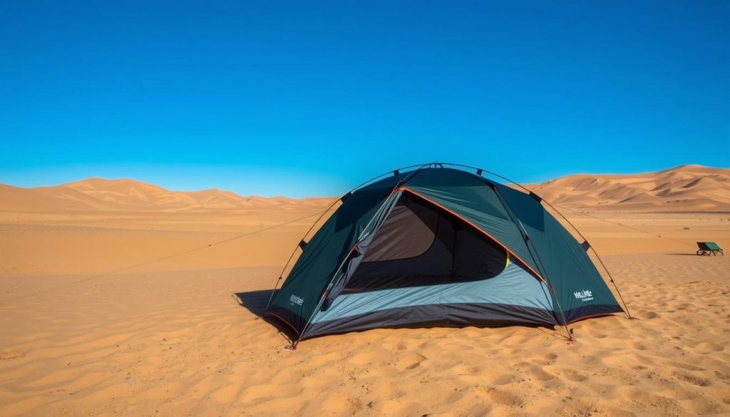 Изображение палатки Naturehike Cloud-Up 2 в пустынной среде