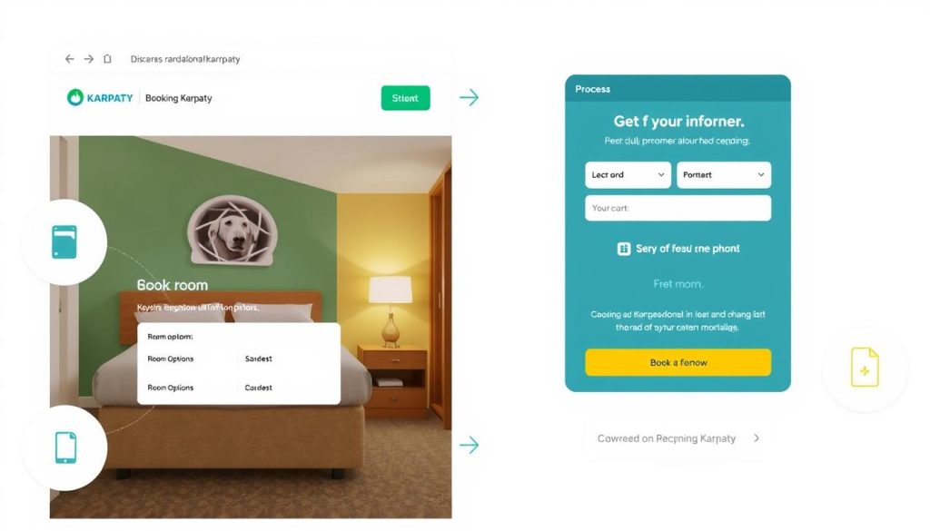 Изображение процесса бронирования на сайте Booking karpaty