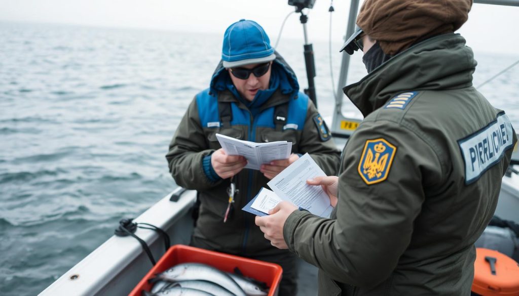 Рибоохоронний патруль перевіряє документи рибалки в Україні