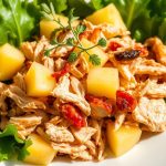 салат с копченой курицей и ананасами