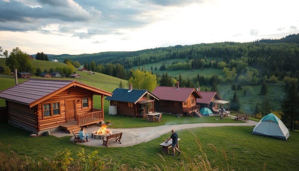 Tranquil countryside getaway with simple yet charming budget-friendly resorts nestled among rolling hills and lush greenery. Rustic wooden cabins and campsites dot the landscape, offering affordable accommodation with cozy amenities. Families gather around campfires, enjoying the serene atmosphere and breathtaking vistas of the Kyiv region. Hiking trails wind through verdant forests, inviting guests to immerse themselves in the natural beauty. Candid snapshots capture the genuine warmth and camaraderie of this budget-friendly retreat, perfect for those seeking an authentic and wallet-friendly escape from the city.