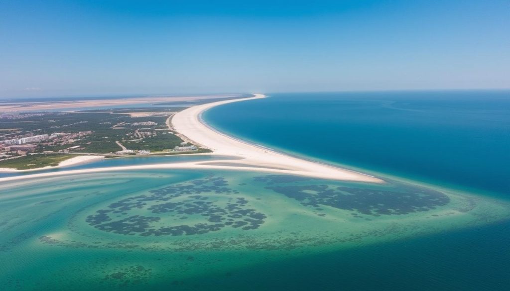 Арабатська стрілка з піщаними пляжами та Азовським морем