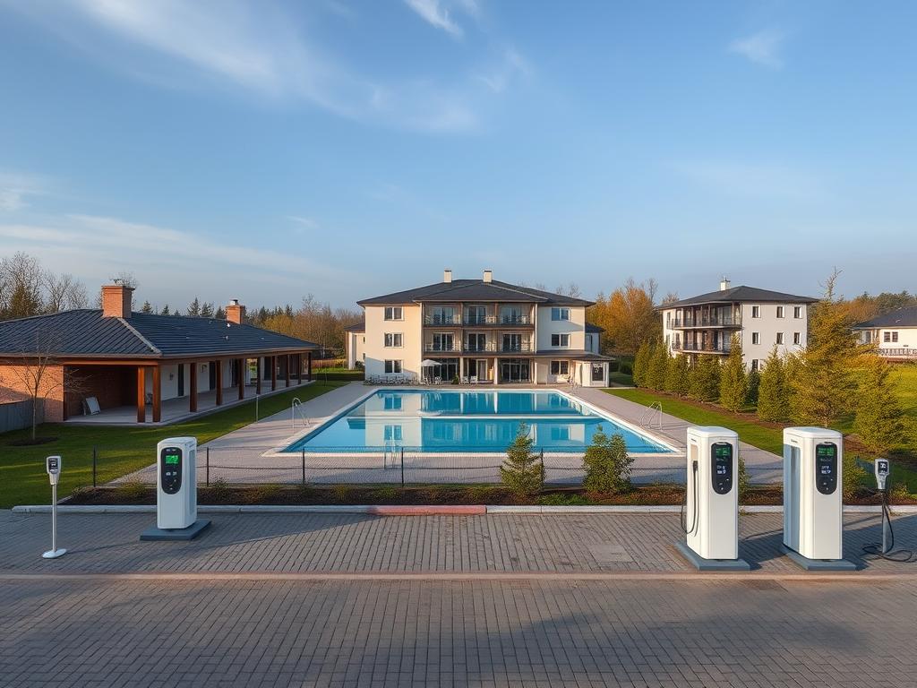 База відпочинку Монте Карло з зарядкою для електромобілів