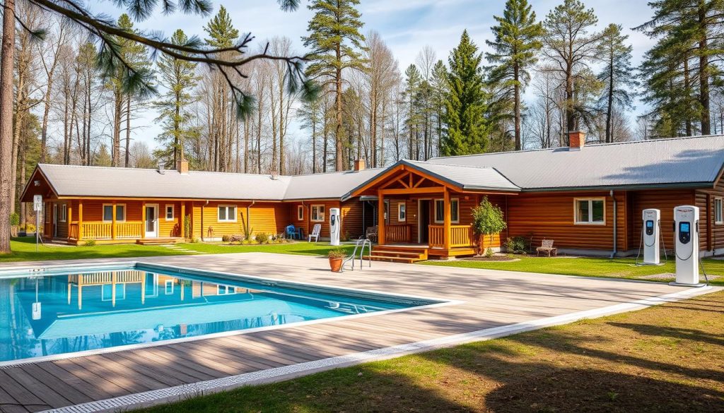 База відпочинку Villa Park з зарядкою для електромобілів