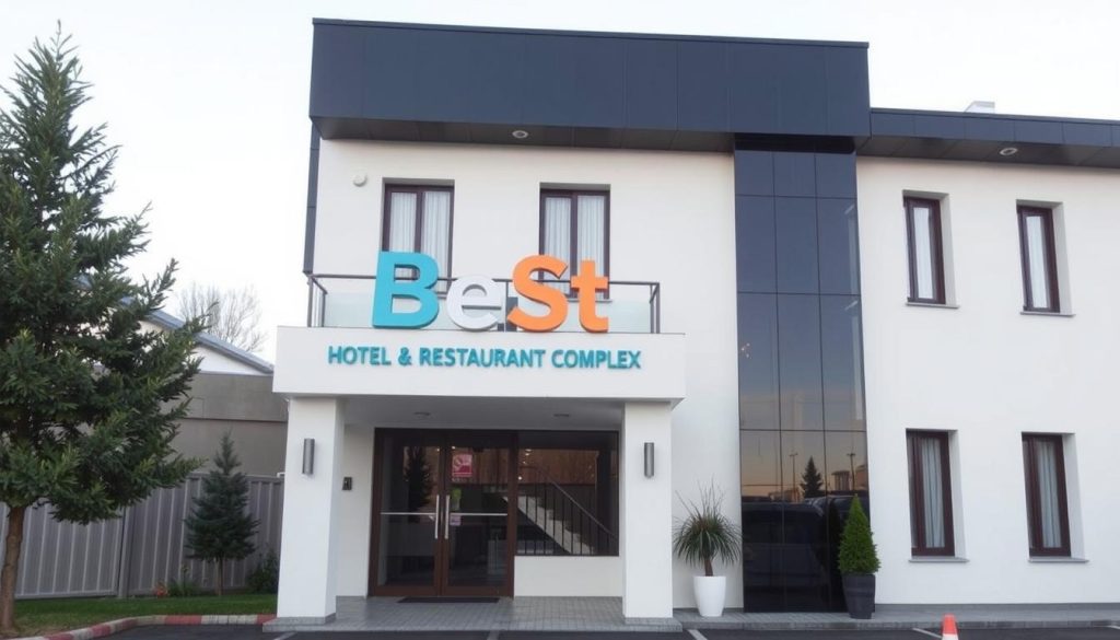 Фасад BeSt Hotel в Дунаевцах с современной архитектурой
