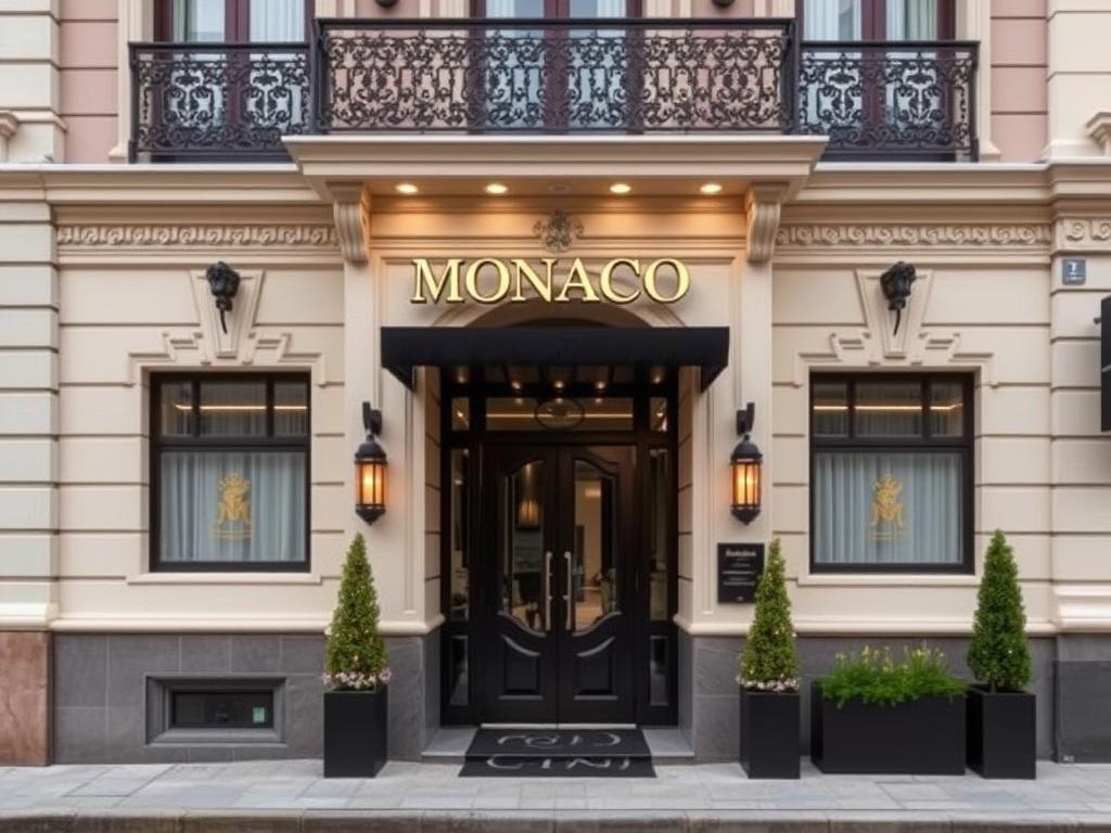 Фасад міні-готелю Monaco з елегантним дизайном