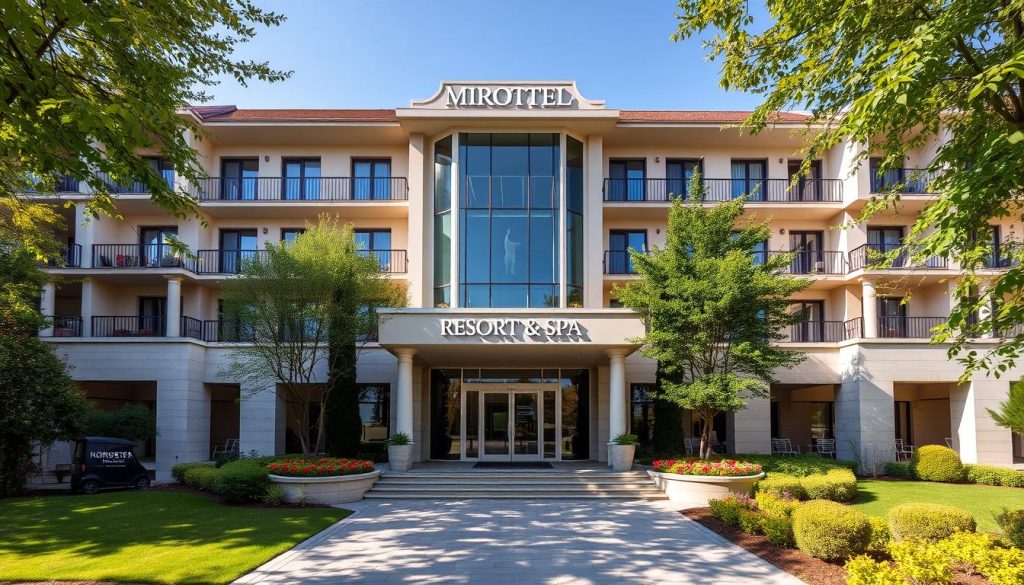 Фасад спа-отеля Mirotel Resort в Трускавце, входит в топ 30 мотелей в Львовской области