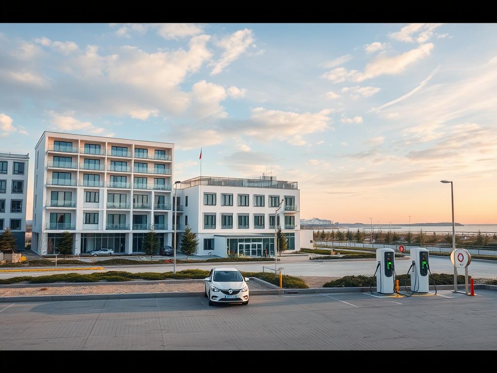 Готельний комплекс Сонячний берег з зарядкою для електромобілів