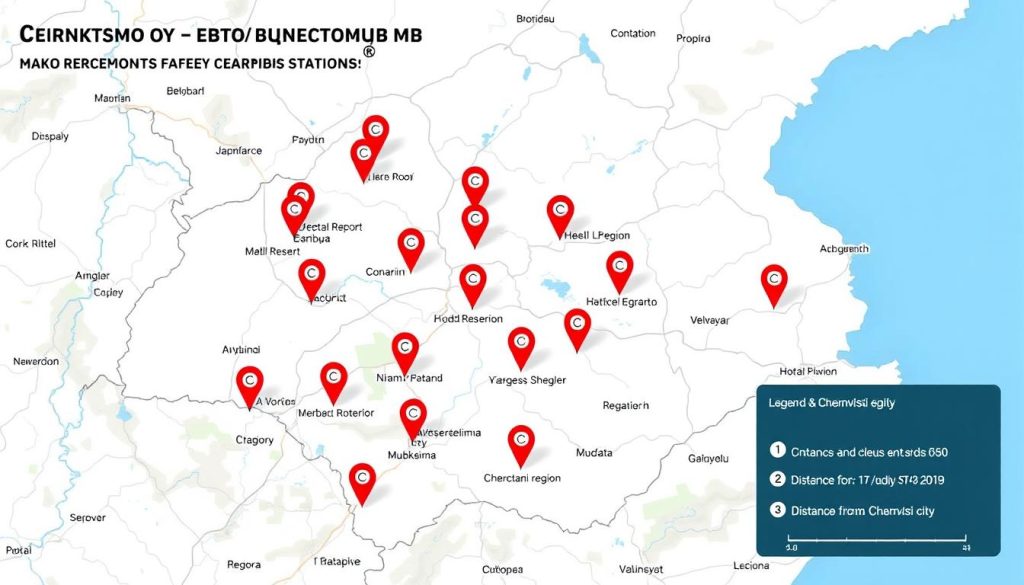 Карта баз відпочинку в Чернівецькій області з зарядкою для електромобілів