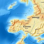 Карта морів України з позначенням Чорного та Азовського морів