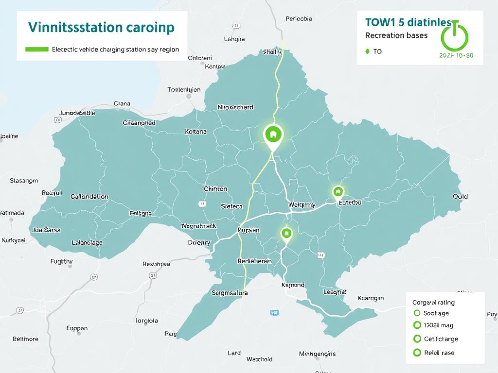 Карта зарядних станцій для електромобілів у Вінницькій області
