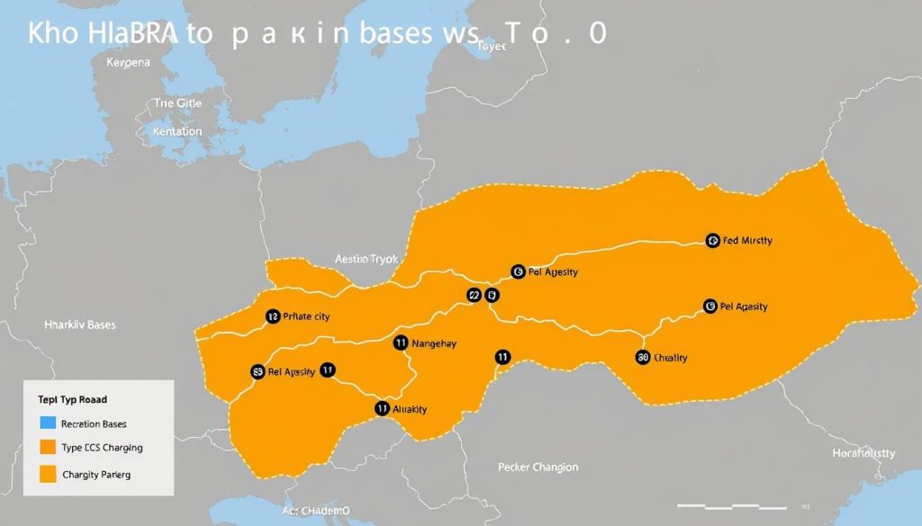 Карта зарядных станций для электромобилей в Харьковской области