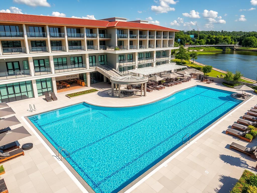 Комплекс Porto Riva в Запорожье с видом на Днепр