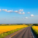 Мальовничий краєвид Миколаївської області з дорогою та мотелем