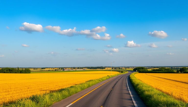 Мальовничий краєвид Миколаївської області з дорогою та мотелем