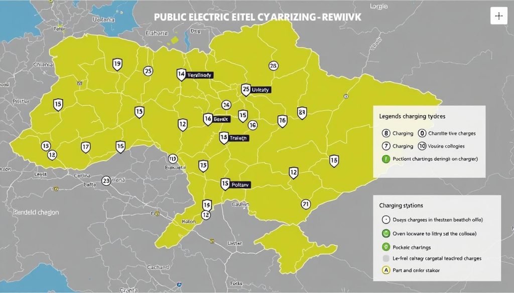 Мережа публічних зарядних станцій для електромобілів у Полтавській області