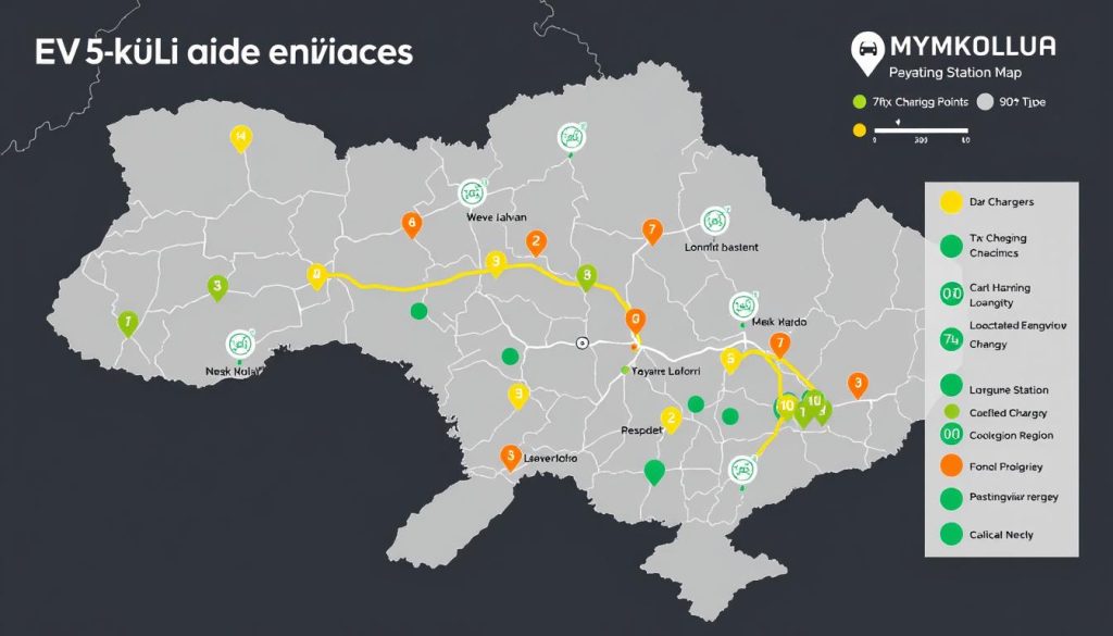 Мережа зарядних станцій для електромобілів у Миколаївській області