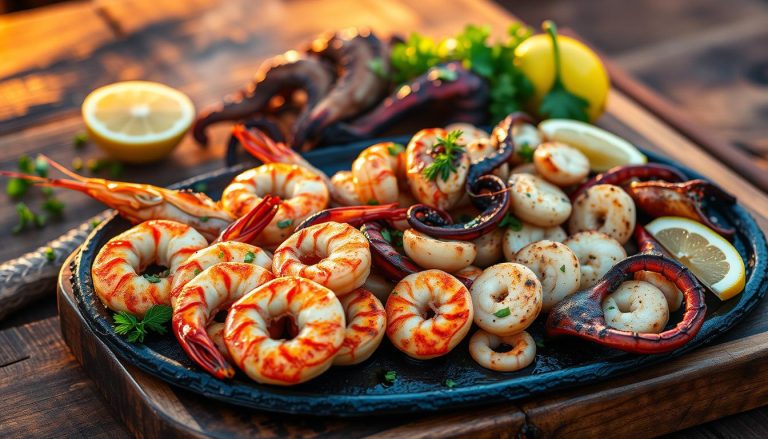 морепродукты на гриле