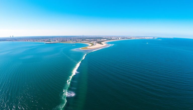 Панорама Черного моря в Одессе с видом на побережье и городской пейзаж