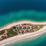 Панорама курортного посёлка Лагуна Грибовка с высоты птичьего полёта