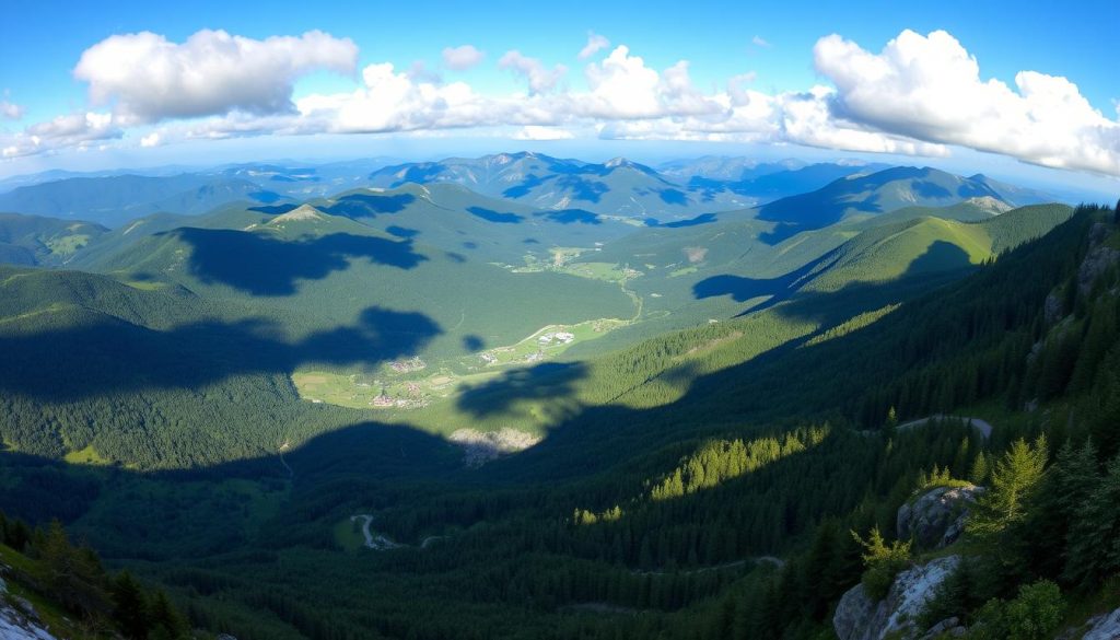 Панорама летних Карпат с видом на Драгобрат