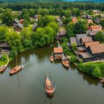 Панорама Вилково с каналами и лодками - отдых в Вилково с бассейном