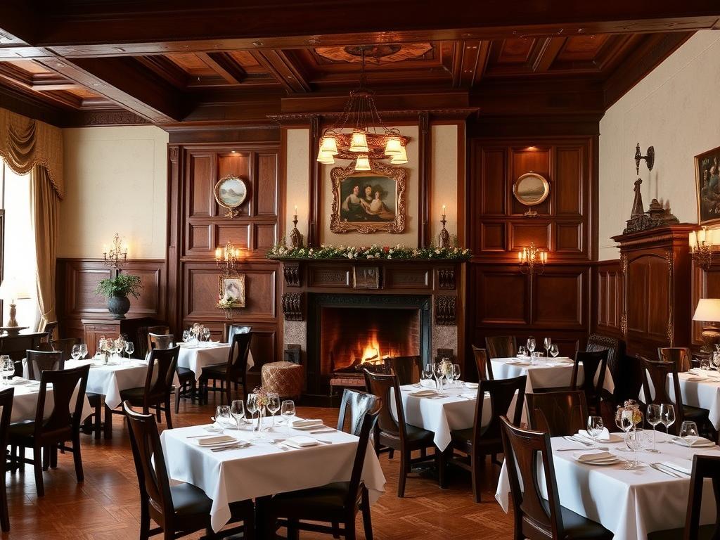 Ресторан з каміном у готелі Маєток Country Club