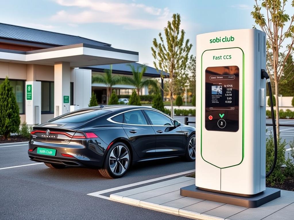 Швидка зарядна станція CCS на території Sobi Club