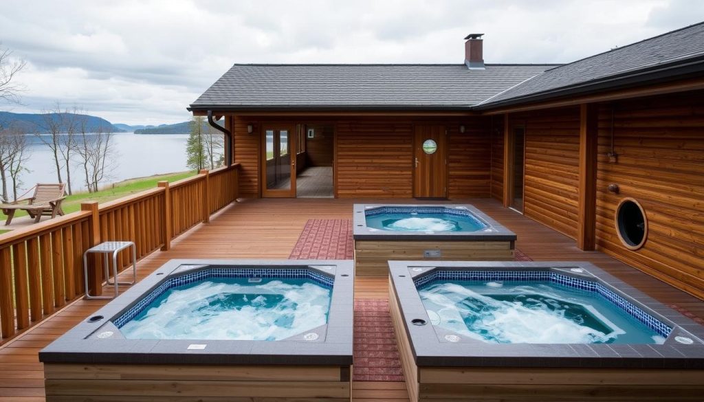 Спа-зона комплексу Lake House з чанами та сауною
