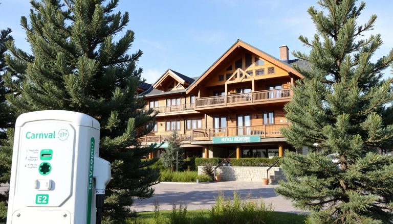Территория Carnaval Resort & Spa с зарядной станцией для электромобилей в Харьковской области