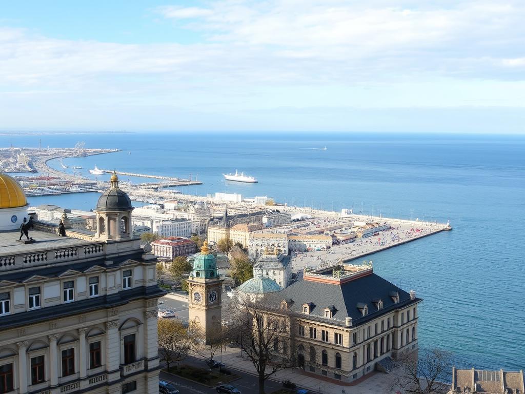 Вид на море с Приморского бульвара в Одессе