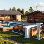 Загальний вигляд комплексу KOLYBA CLUB з басейном та котеджами