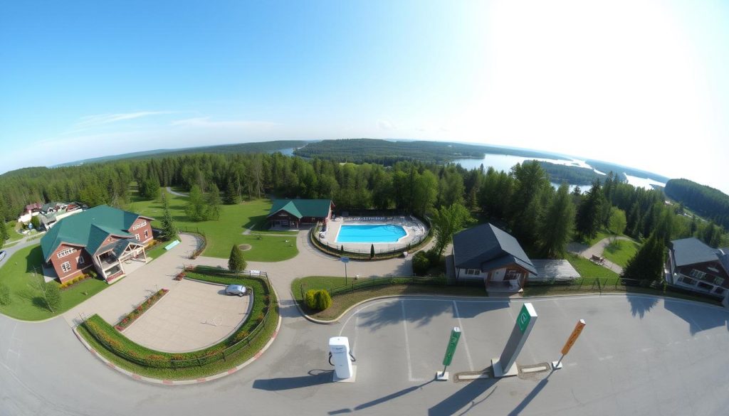 Загородный комплекс Park Rost Club с зарядной станцией для электромобилей в Харьковской области