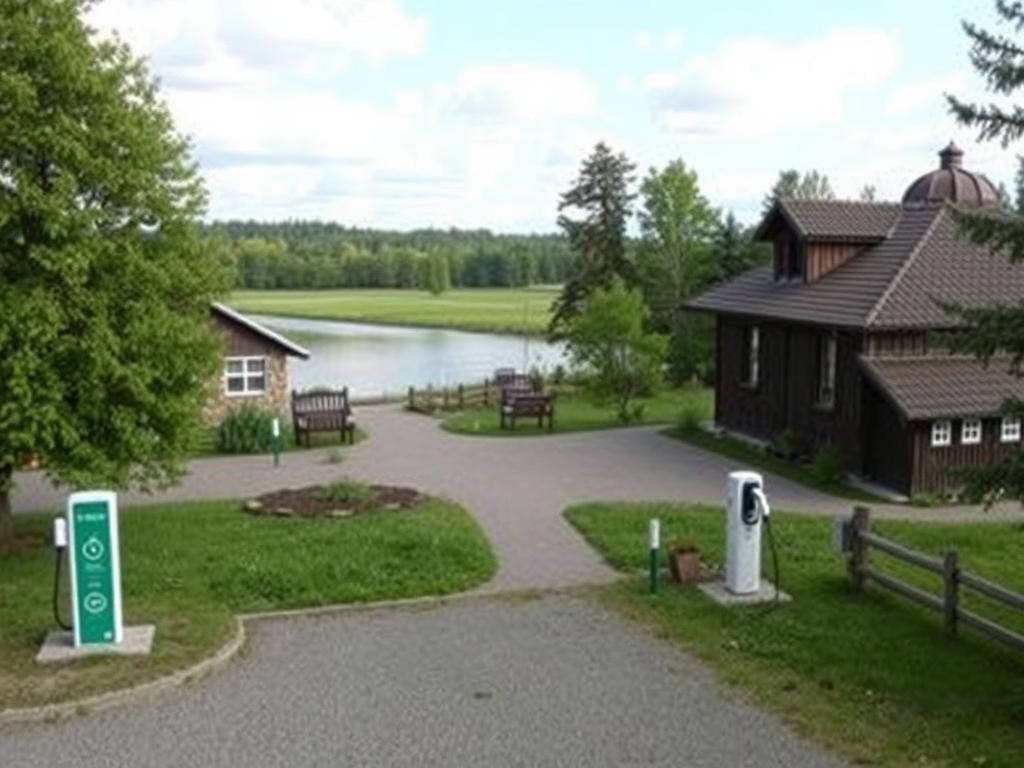Заміський клуб Хутір з зарядкою для електромобілів