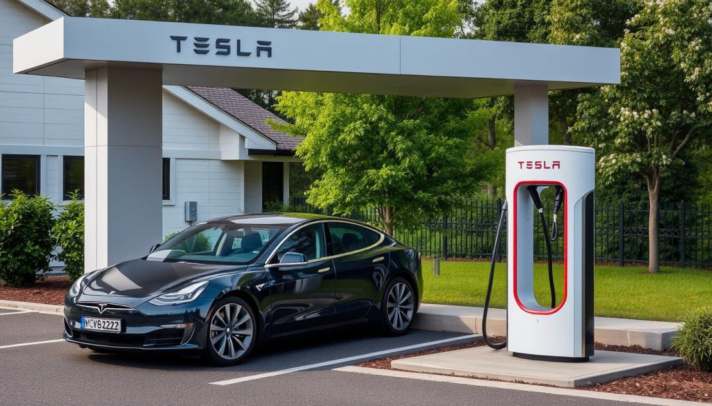 Зарядна станція Tesla Destination Charger у комплексі Lake House