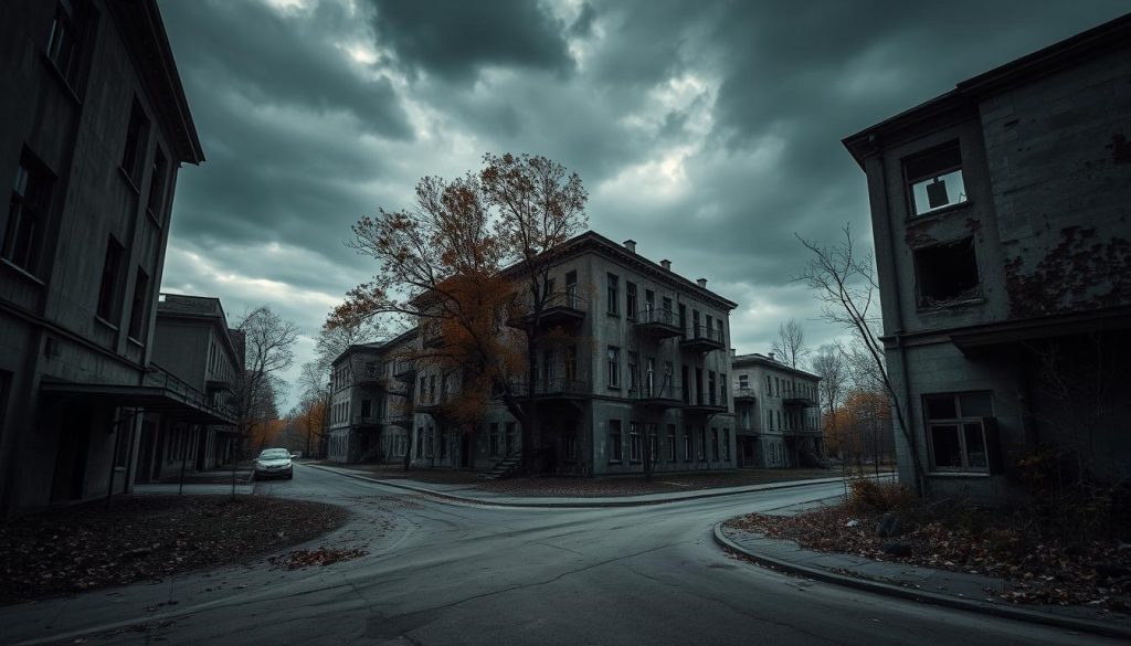 Заброшенные здания города-призрака Орбита в Черкасской области
