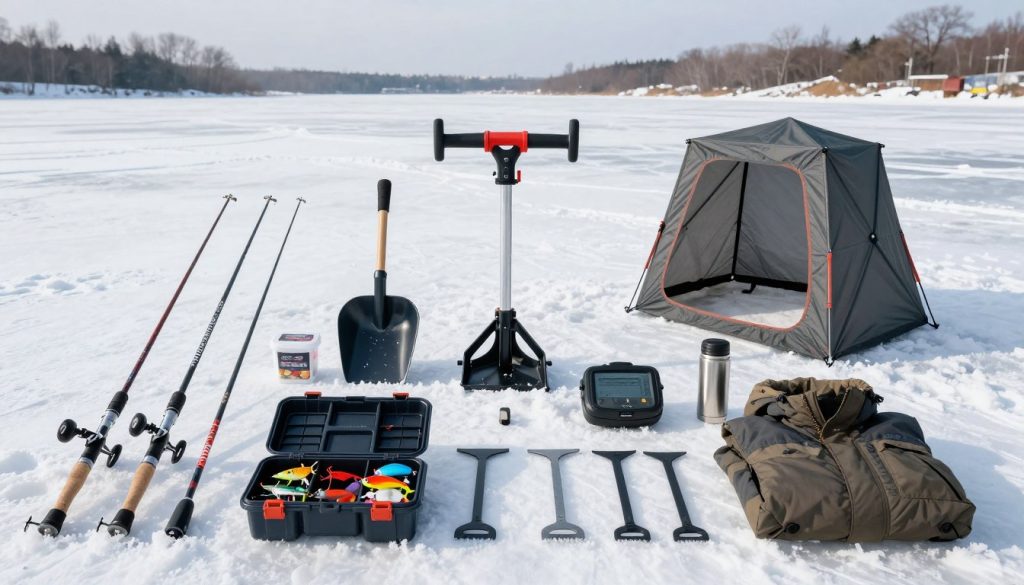 Essential ice fishing gear for the Kyiv Reservoir in winter