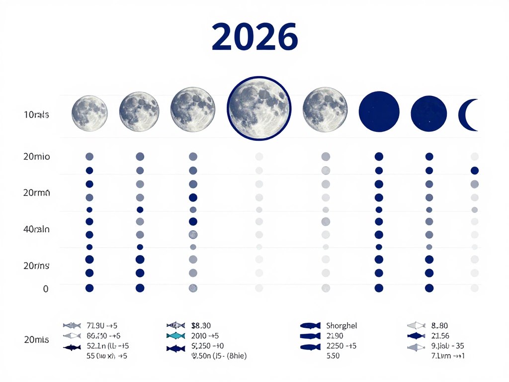 График фаз луны и их влияние на прогноз клева рыб 2026