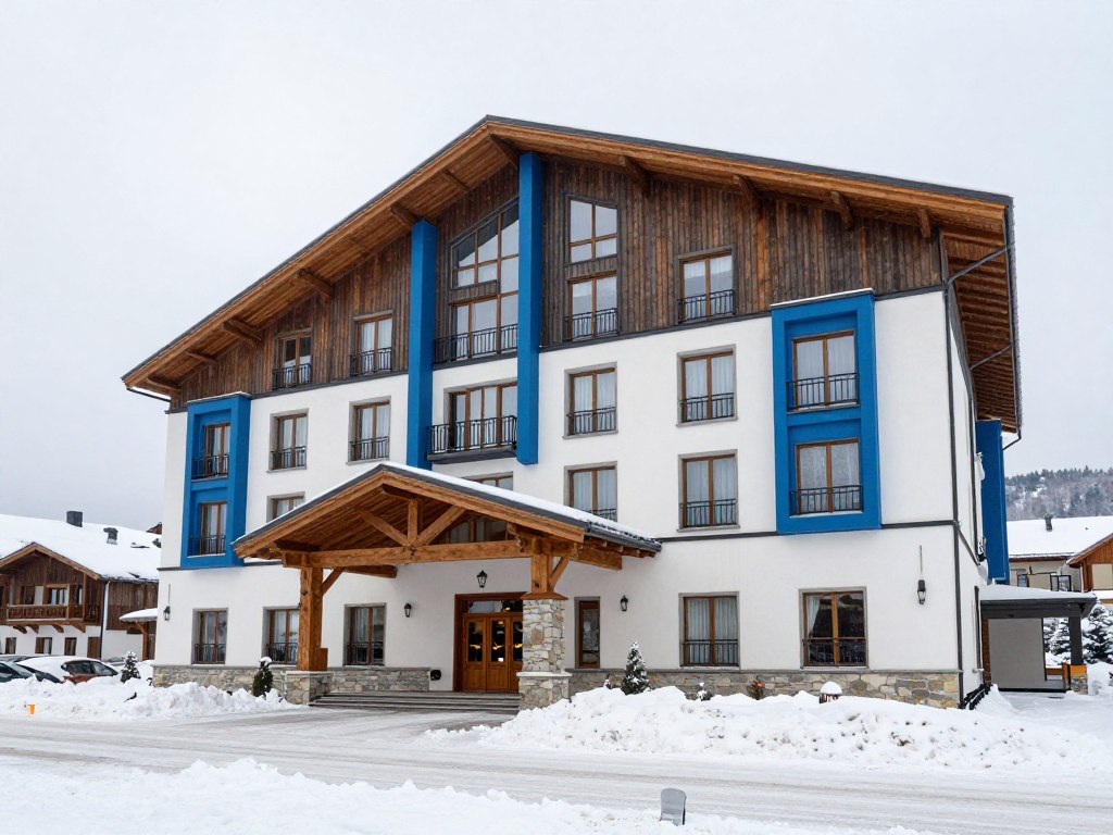 Отель BLUE mountain в зимнем Буковеле