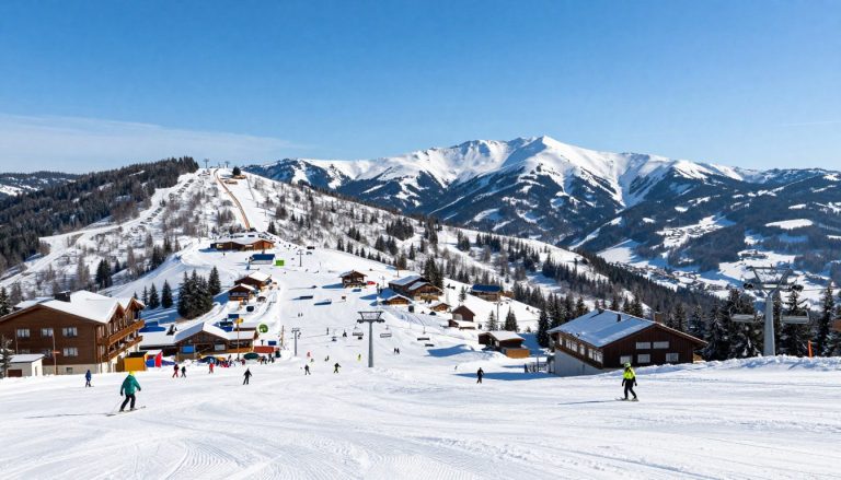 Панорама горнолыжного курорта Буковель зимой 2026