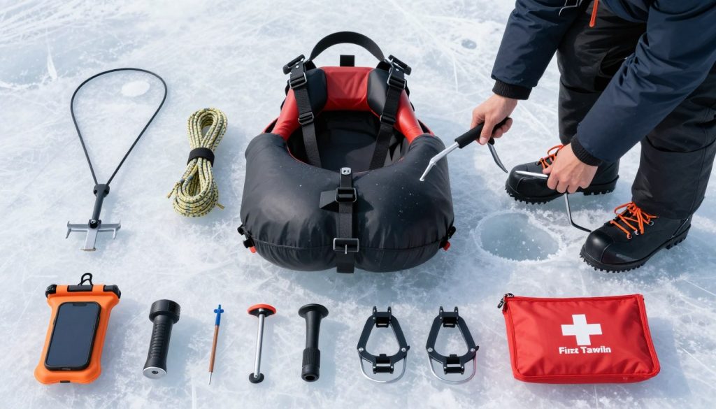 Safety equipment for ice fishing on the Kyiv Reservoir
