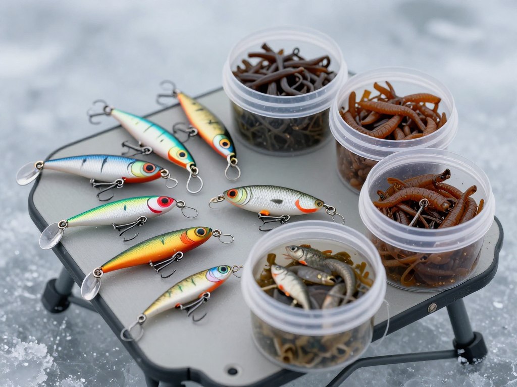Various effective baits and lures for winter fishing on the Kyiv Reservoir