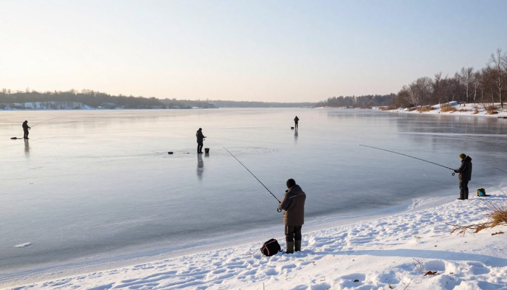 Зимняя рыбалка на Киевском водохранилище